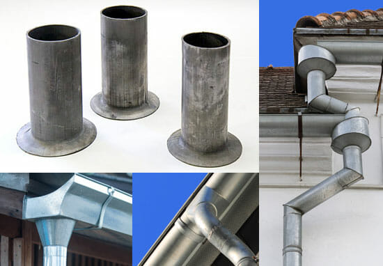 Nuclead offers Lead gutter outlets, lead goosenecks using highest quality copper lead up 60 inches long